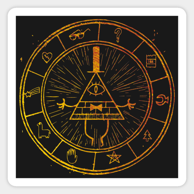 The Bill Cipher Wheel Gravity Falls Sticker TeePublic